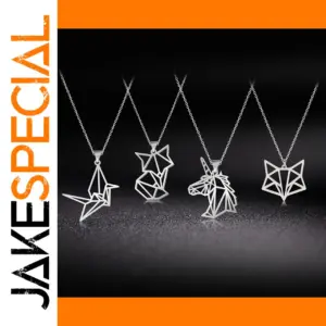 Geometric Animal Pendant Necklace in Stainless Steel