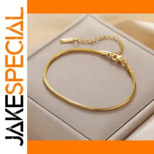 Gold Square Snake Chain Bracelet