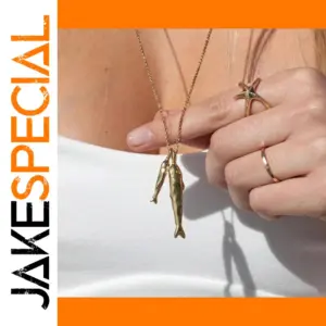 Gold Stainless Steel Pisces Pendant Necklace