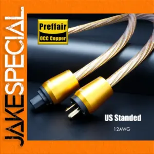 Premium Gold OCC Power Cable for Audio Equipment