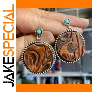 Vintage Bohemian Drop Earrings with Turquoise and Wood