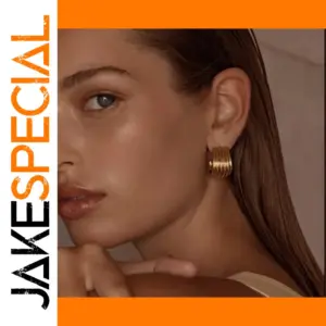 Stainless Steel Gold-Toned Hoop Earrings