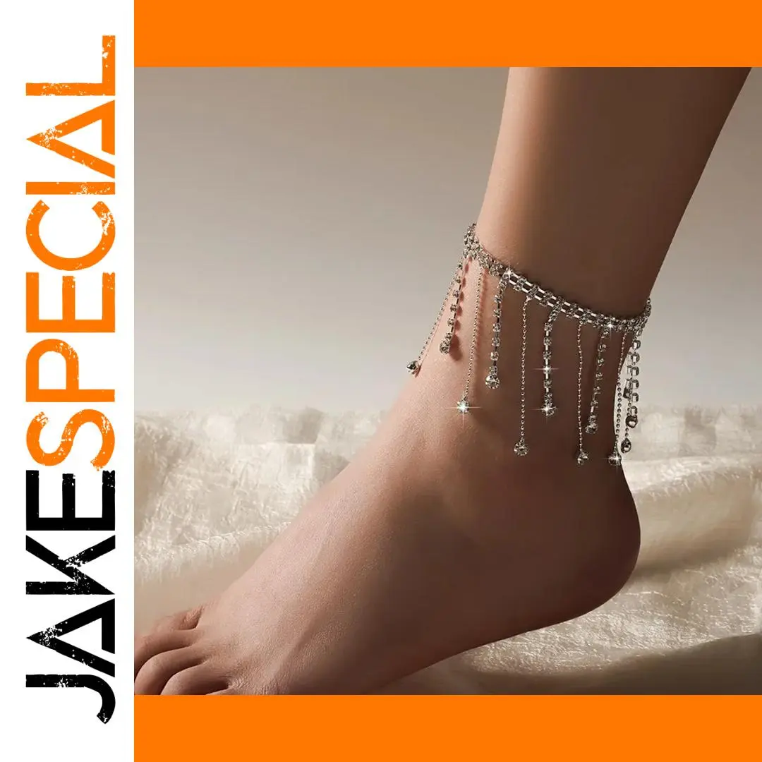 Elegant Geometric Women's Anklet in Silver or Gold 1 Elegant Geometric Women's Anklet in Silver or Gold