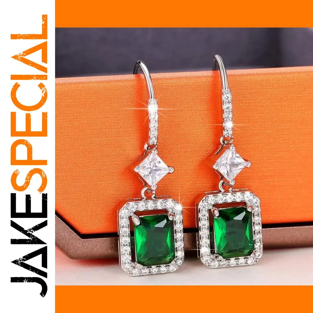 Vintage Green Zircon Earrings for Women 1 Vintage Green Zircon Earrings for Women