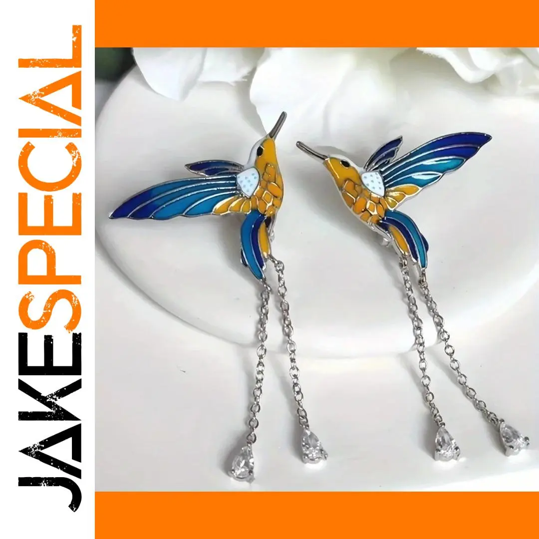 Elegant Silver Copper Hummingbird Earrings 1 Elegant Silver Copper Hummingbird Earrings