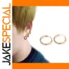 Gold and Steel Hoop Earrings for Women
