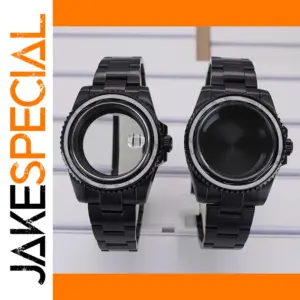 Black 40mm Stainless Steel Watch Case for Seiko
