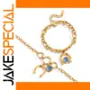 Elegant Gold-Tone Stainless Steel Jewelry Set
