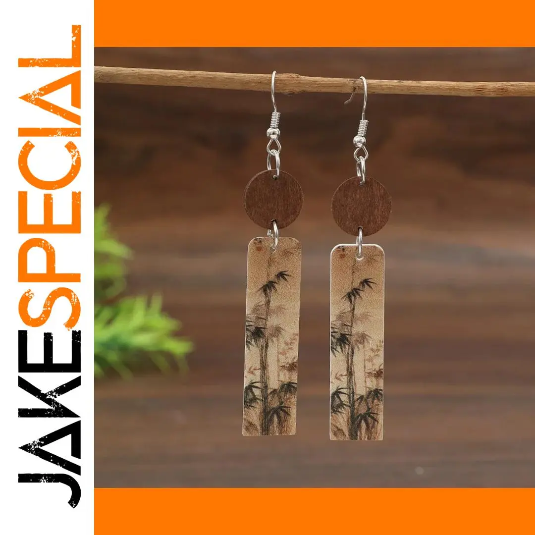 Vintage Leather Earrings with Asian Motifs 1 Vintage Leather Earrings with Asian Motifs