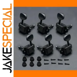 Vintage Guitar Tuning Peg Set - 6 Semi-Sealed Metal