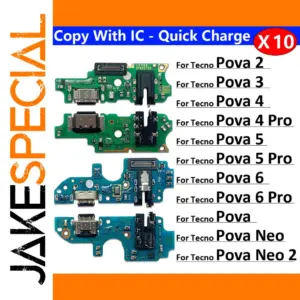 Set of 10 USB Charge Port Connectors for Tecno Pova