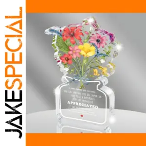 Motivational Acrylic Desk Decor with Floral Design