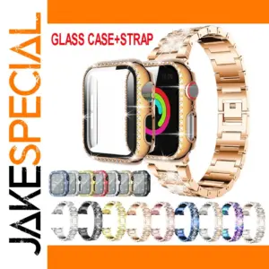 Luxurious Stainless Steel Rose Gold Diamond Watch Strap