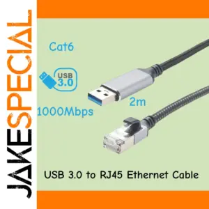 Space Grey USB Ethernet Adapter Cable 2m, Gigabit