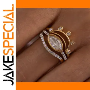 Elegant 3-Piece Stainless Steel Gold Jewelry Set