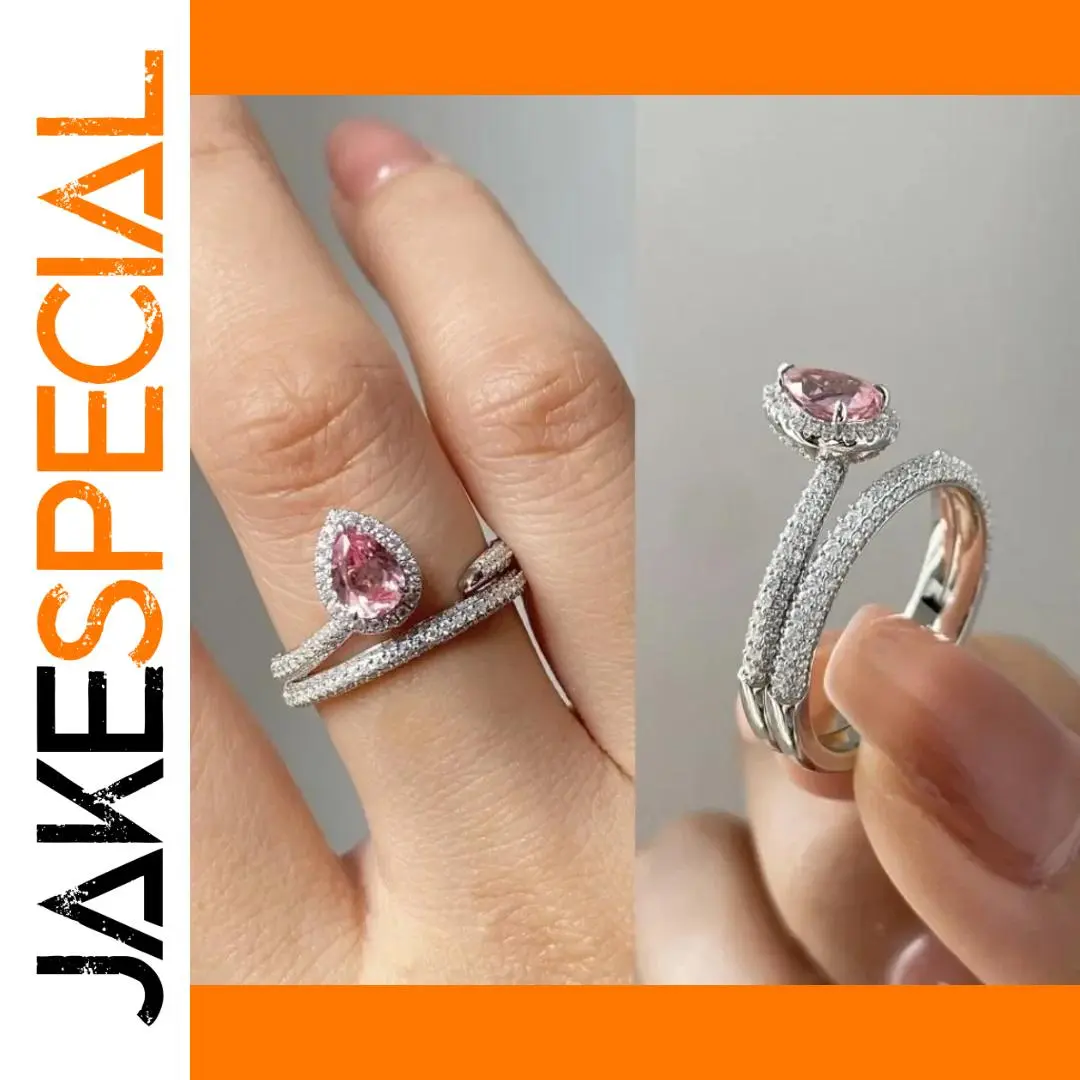 Elegant Silver Women's Ring with Waterdrop Zircon 1 Elegant Silver Women's Ring with Waterdrop Zircon