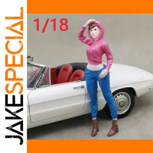 Pink Hooded Girl Resin Figurine for Display