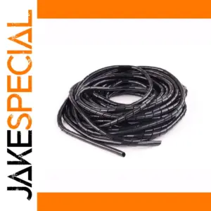 Black 10m Spiral Cable Wrap for Cables