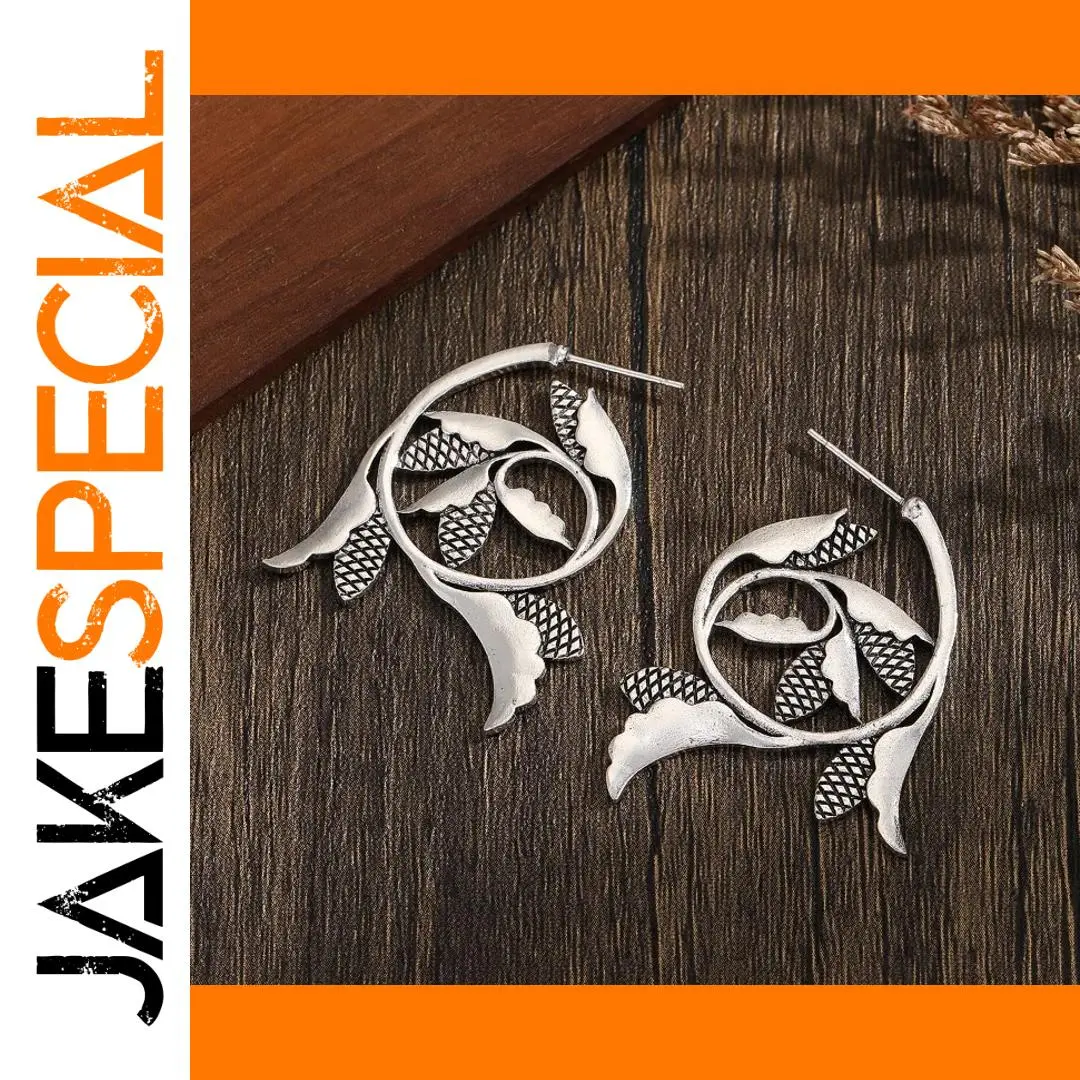 Vintage Floral Drop Earrings in Silver or Gold 1 Vintage Floral Drop Earrings in Silver or Gold