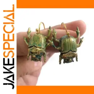 Vintage Beetle Insect Drop Earrings for Women