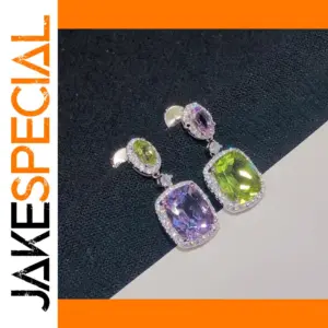 Sterling Silver Teardrop Earrings with Gemstones