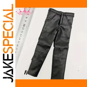 Stylish 1/6 Scale Black PU Leather Doll Pants