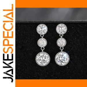 Silver Zirconia Drop Earrings for Women