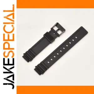 Black Rubber Watch Band for Casio LRW-200H