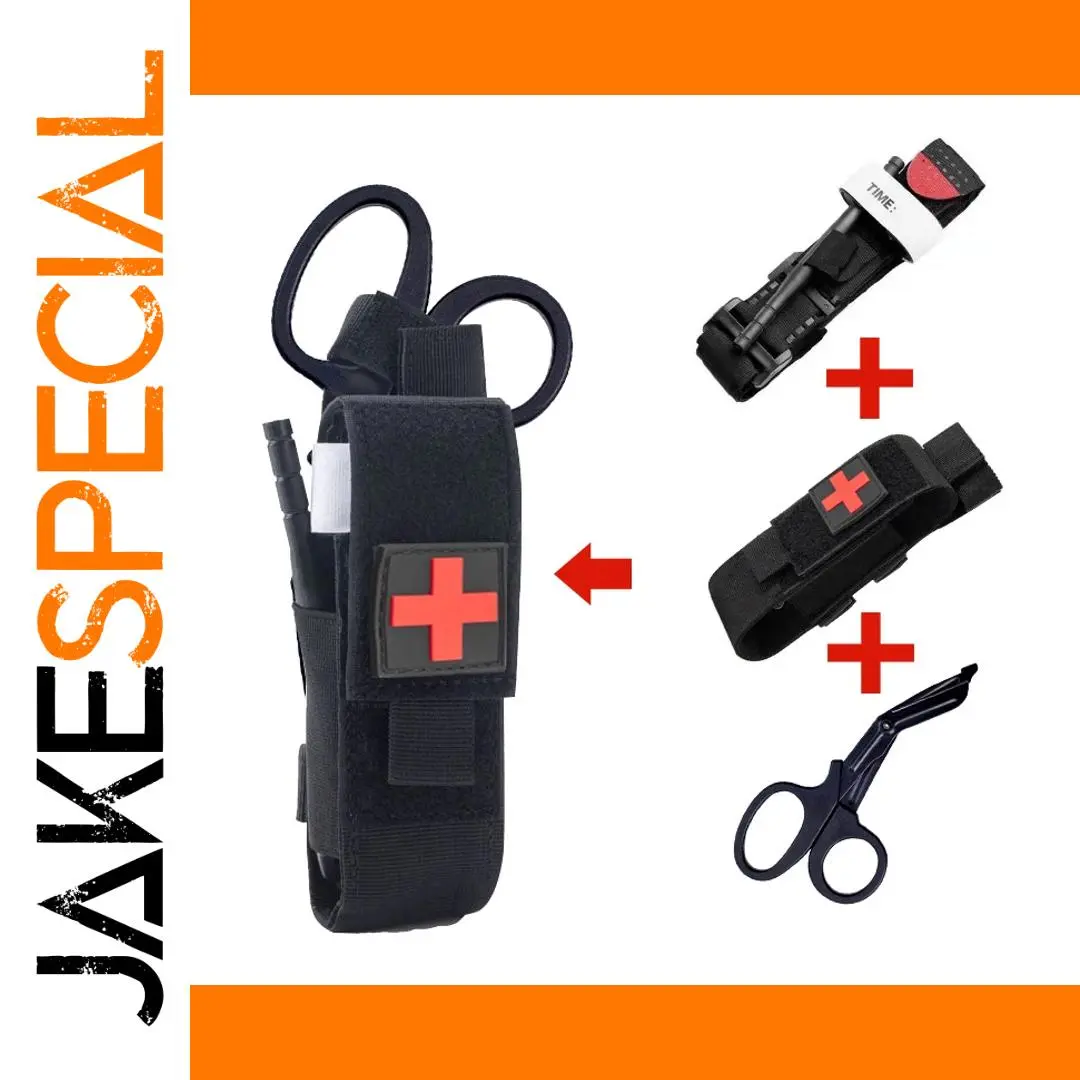 Tactical Black First Aid Kit with MOLLE Pouch 1 Tactical Black First Aid Kit with MOLLE Pouch