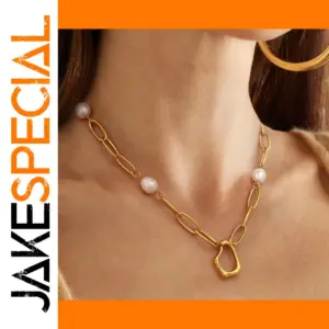 Stainless Steel Pearl Pendant Necklace