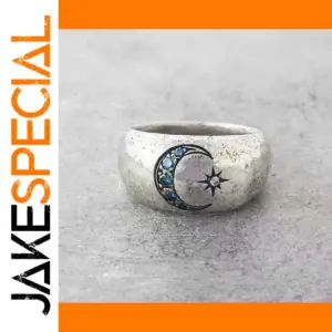 Celestial-Inspired Silver Ring with Zircon Accents