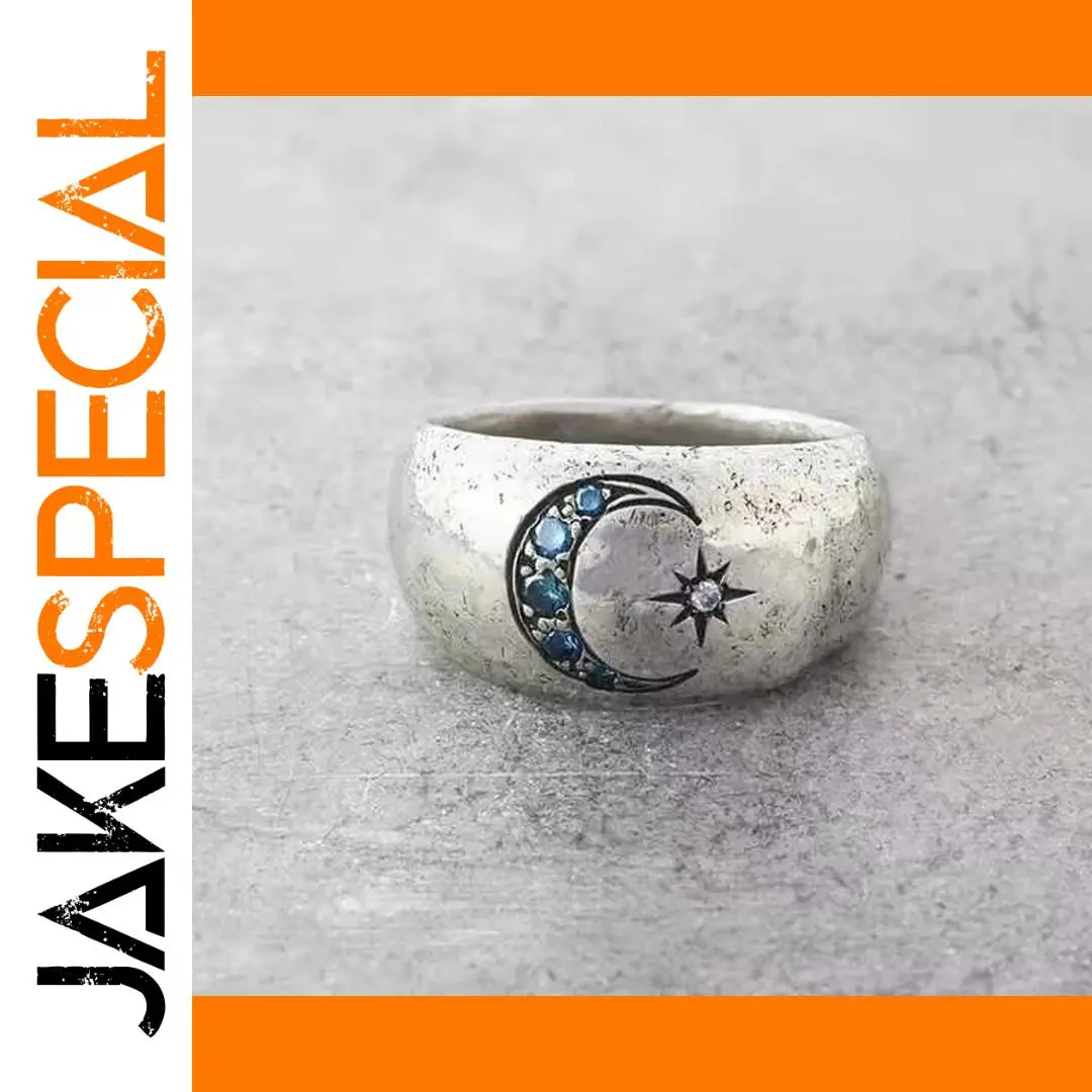 Celestial-Inspired Silver Ring with Zircon Accents 1 Celestial-Inspired Silver Ring with Zircon Accents