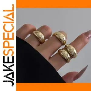 Water Drop Adjustable Rings Set for Women