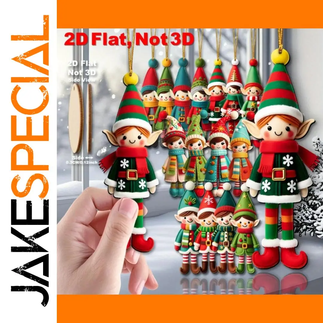 Set of 16 Recycled Wood Elf Figurines 1 Set of 16 Recycled Wood Elf Figurines