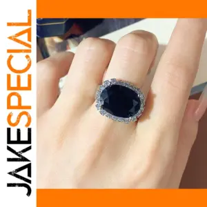 Vintage Black Cubic Zirconia Sterling Silver Ring