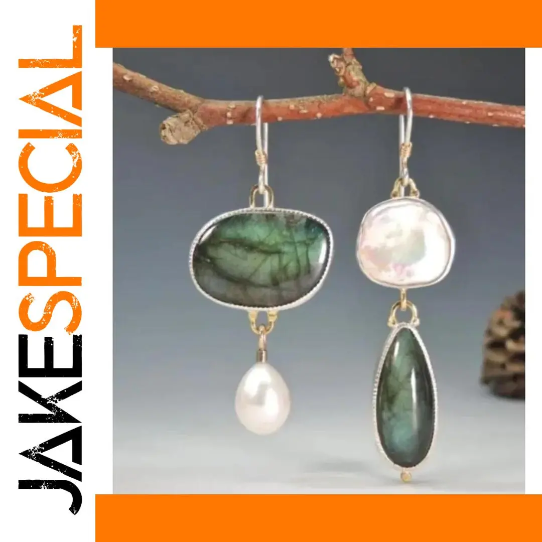 Vintage Green Pearl Drop Earrings for Women 1 Vintage Green Pearl Drop Earrings for Women