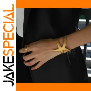 Gold PVD Starfish Jewelry Set for Women