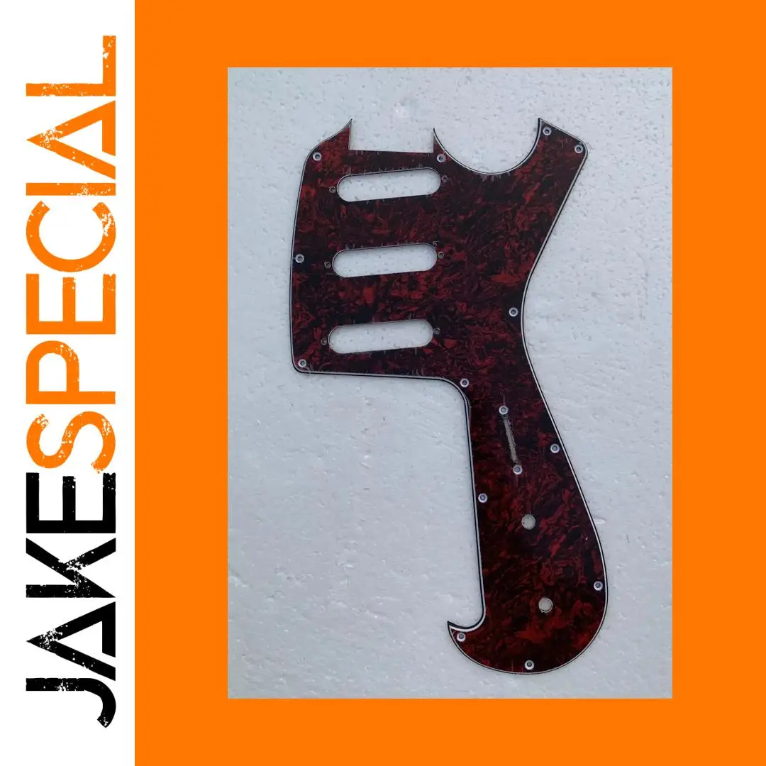 Red and Black Marbled Guitar Pickguard 1 Red and Black Marbled Guitar Pickguard