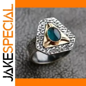 Vintage Silver & Gold Geometric Fashion Ring