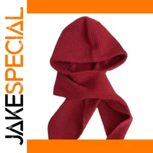 Red Knitted Winter Balaclava for Women