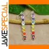 Vibrant Silver Geometric Drop Earrings