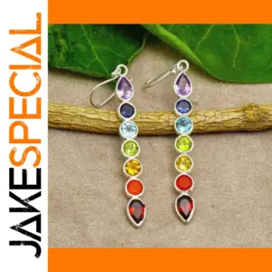 Vibrant Silver Geometric Drop Earrings
