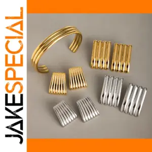 Stainless Steel Gold Geometric Earrings