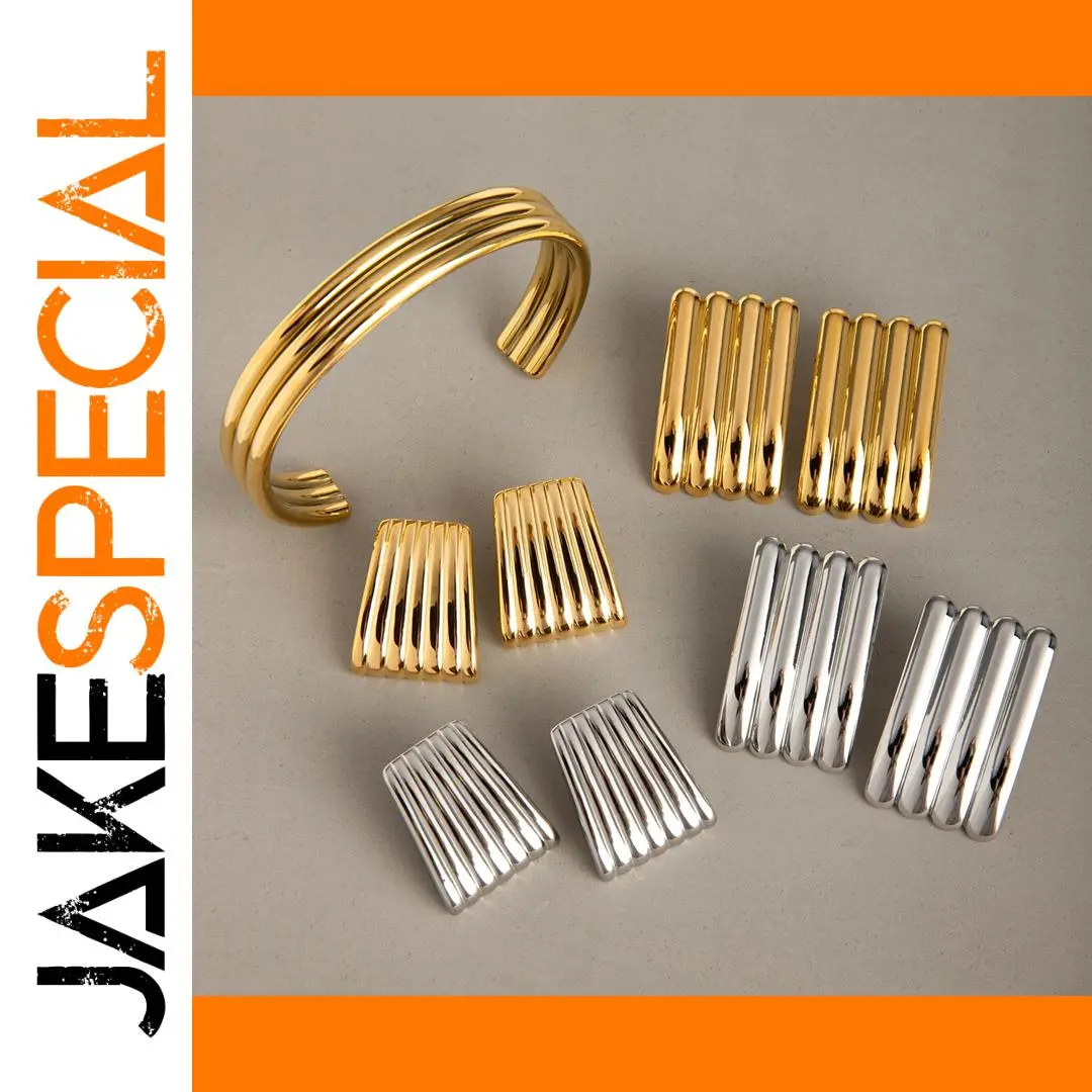 Stainless Steel Gold Geometric Earrings 1 Stainless Steel Gold Geometric Earrings