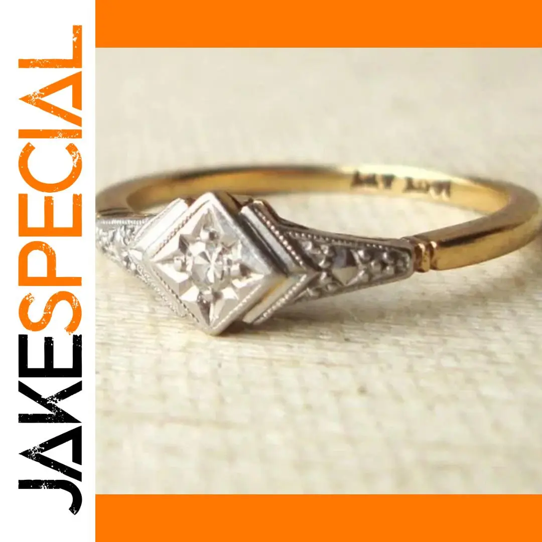 Dual-Tone Geometric Square Fashion Ring 1 Dual-Tone Geometric Square Fashion Ring
