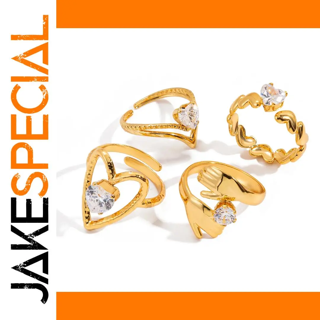 Stainless Steel Friendship Ring with Zirconia 1 Stainless Steel Friendship Ring with Zirconia