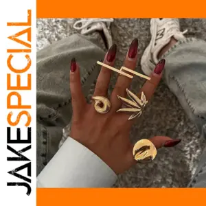 Adjustable Stainless Steel Gold-Tone Women's Ring