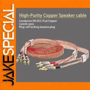 Premium Flat Speaker Cable with Gold Plugs