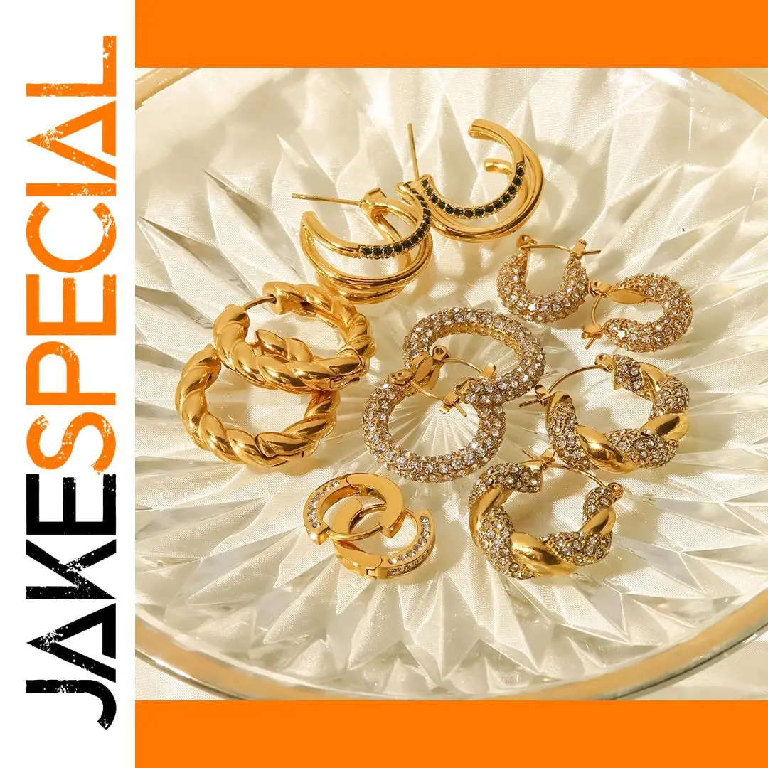 Stainless Steel Geometric Hoop Earrings Collection 1 Stainless Steel Geometric Hoop Earrings Collection