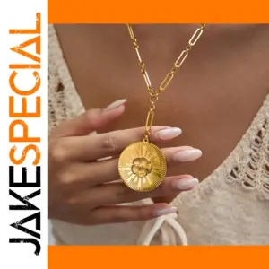 Elegant Gold Stainless Steel Pendant Necklace